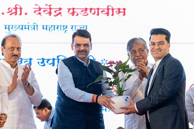 Chief Minister of Maharashtra Felicitates Abhay Bhutada for Strengthening Pune Police with Advanced Equipment